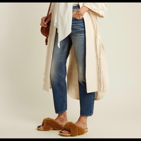 NWT Chloé Shearling Fur Flat Slide Sandal 35EU - Picture 11 of 12